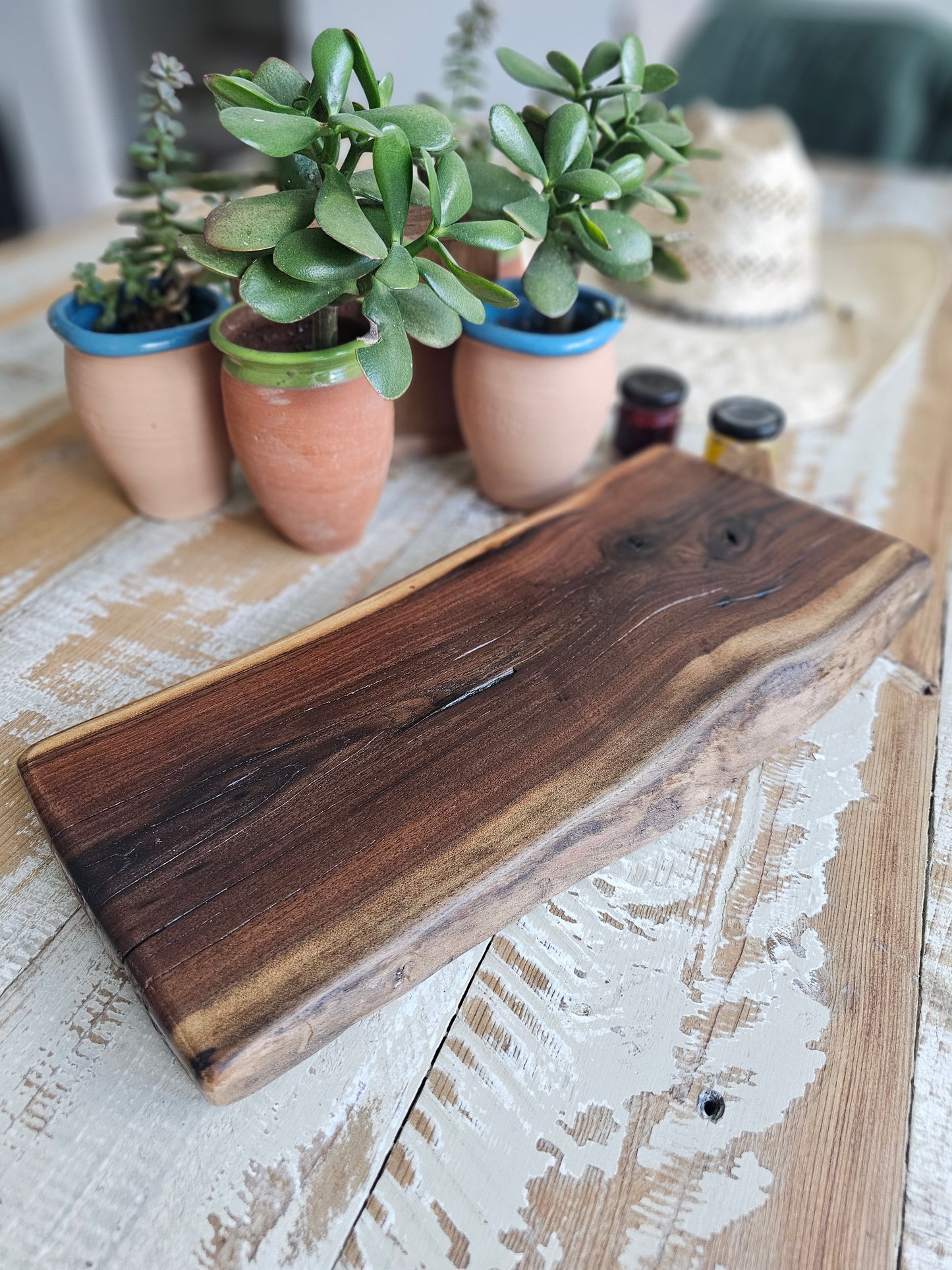 Black Walnut Live Edge Charcuterie Board 16x7 inches