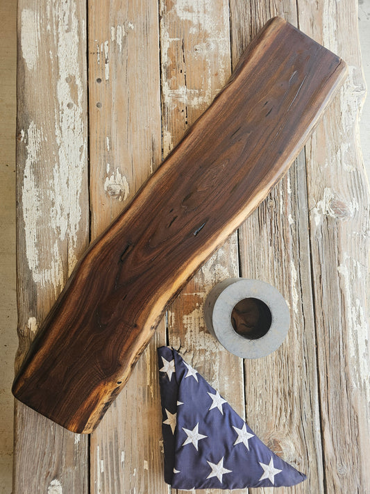 Black Walnut Live Edge Charcuterie Board 32.5x7.5 inches